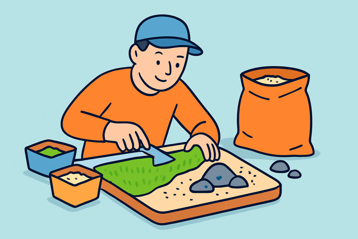 Maastomateriaalit – ruoho, hiekka ja kivet
